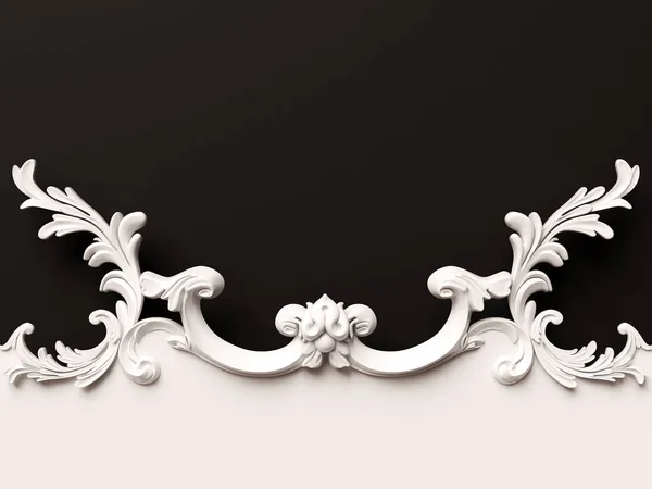 Cartão branco vintage com decoração de ornamento — Fotografia de Stock