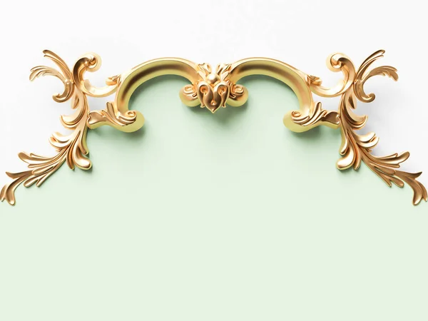 Tarjeta de oro vintage con decoración de adornos —  Fotos de Stock