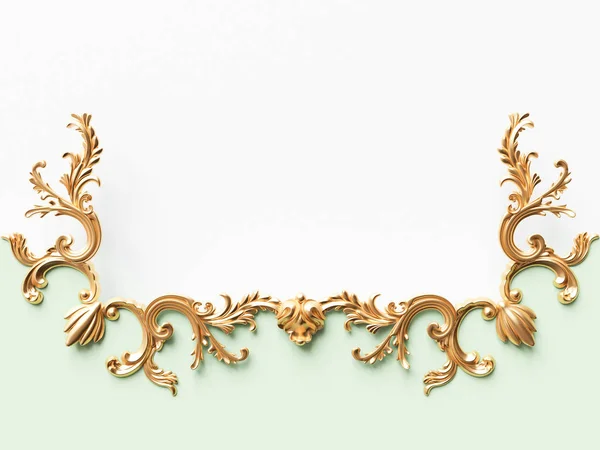 Tarjeta de oro vintage con decoración de adornos —  Fotos de Stock