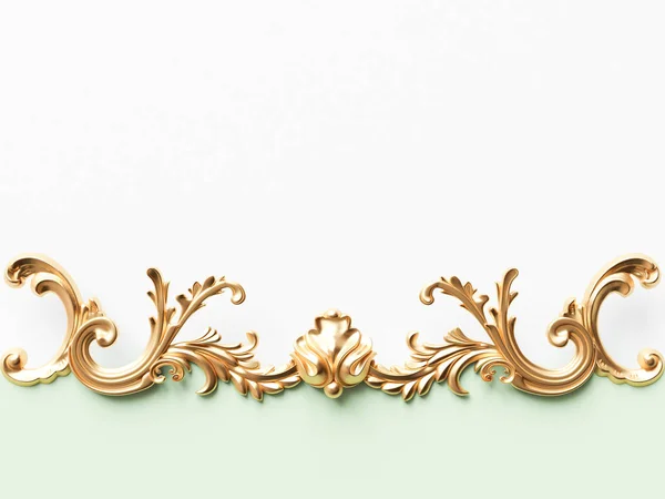 Cartão de ouro vintage com decoração de ornamento — Fotografia de Stock