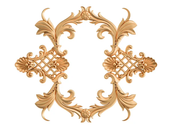 Segmentos ornamentales dorados sin costura sobre fondo blanco. decoración de talla de lujo. Aislado —  Fotos de Stock