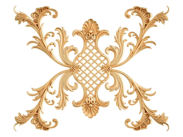 Gouden siersegmenten naadloos patroon op een witte achtergrond. luxe snijwerk decoratie. geïsoleerd — Stockfoto