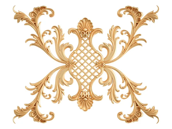 stock image Golden ornamental segments seamless pattern on a white background. luxury carving decoration. Isolated