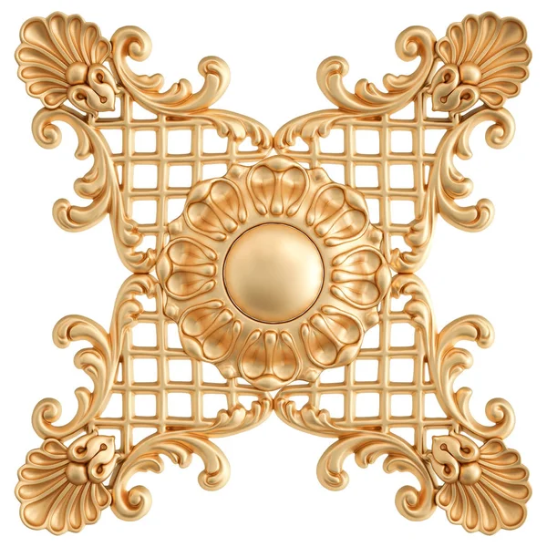 Золоті декоративні сегменти безшовний візерунок на білому тлі. розкішні різьблені прикраси. Ізольовані — стокове фото