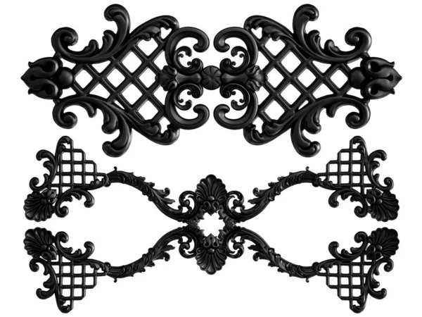 Collezione ornamento nero su sfondo bianco. Isolato — Foto Stock