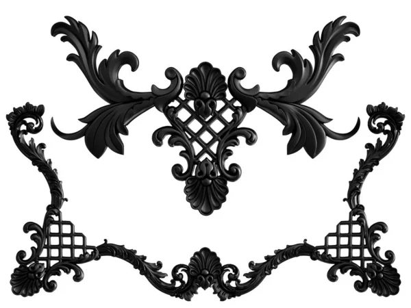 Collezione ornamento nero su sfondo bianco. Isolato — Foto Stock