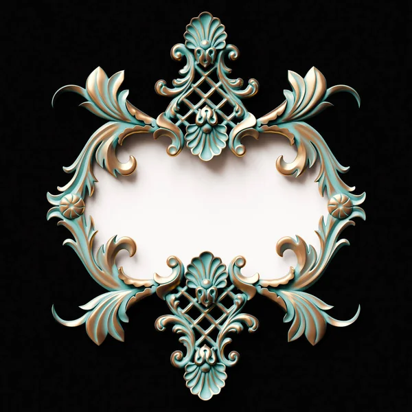 Sammlung Vintage Bronzekarte mit Ornamenten-Dekoration. Hintergrund — Stockfoto