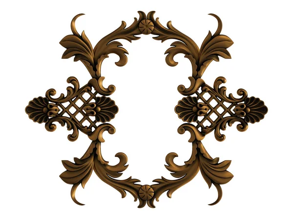 Enfeite de bronze de coleção em um fundo preto. Ornamento isolado em um fundo branco. Isolados — Fotografia de Stock