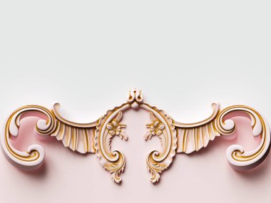 Süslü klasik kart. 3B illüstrasyon