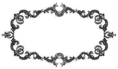 Beyaz arka planda Crome süsleme segmentleri kusursuz desen. Lüks oymacılık. İzole edilmiş. 3d illüstrasyon