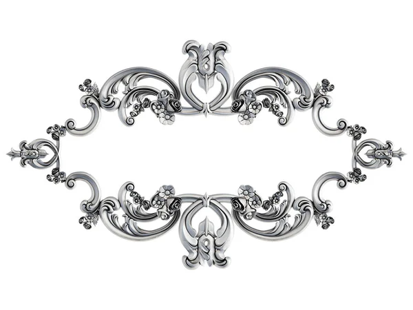 Crome Ornamentální Segmenty Bezešvé Vzor Bílém Pozadí Luxusní Řezbářská Výzdoba — Stock fotografie