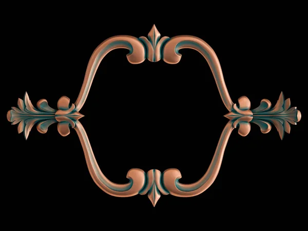 Samling Koppar Smycken Med Grön Patina Svart Bakgrund Isolerad Isolerad — Stockfoto