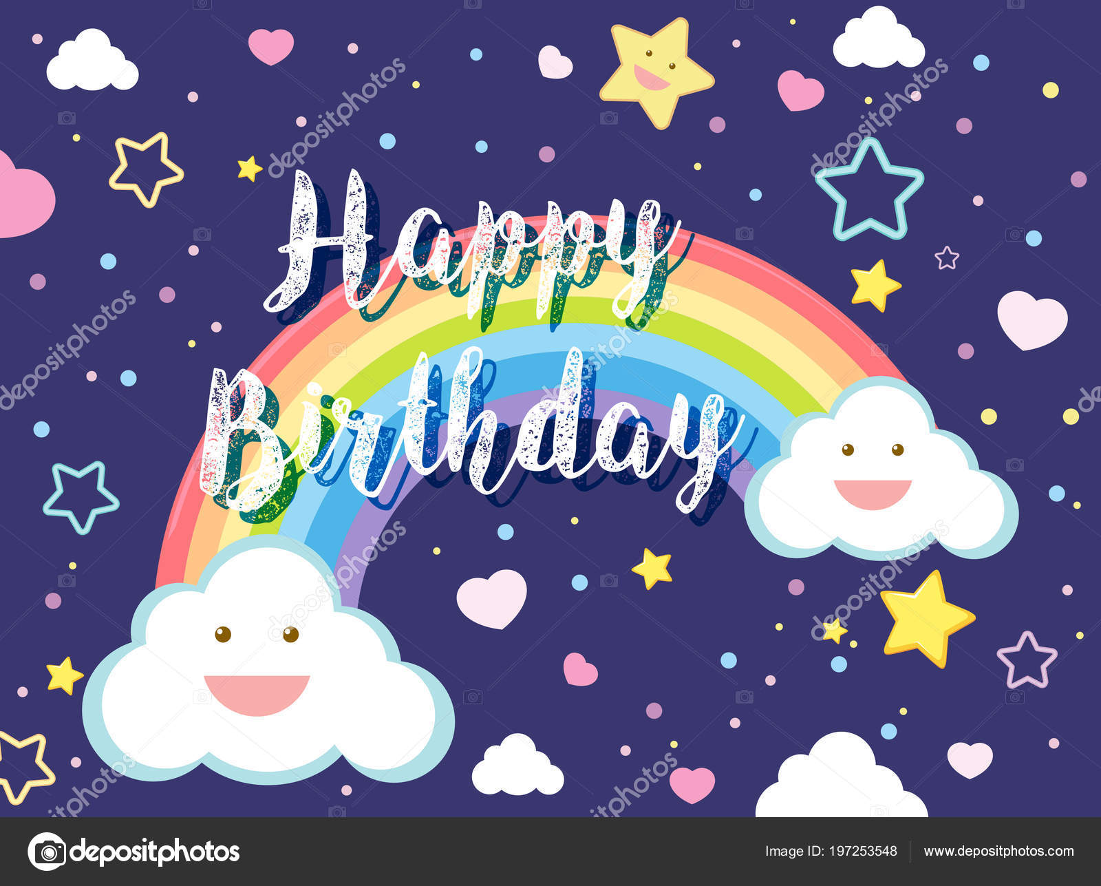 Joyeux Anniversaire Carte Belle Illustration Ciel Image Vectorielle Par Brgfx C Illustration