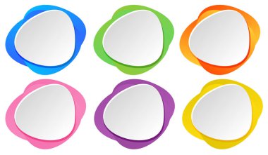 Altı farklı renk desen beyaz arka plan illüstrasyon