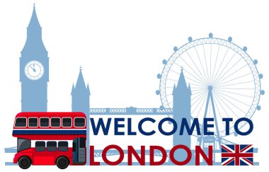 Beyaz arka plan illüstrasyon üzerinde Landmark London