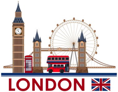Beyaz arka plan illüstrasyon üzerinde Landmark London