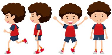 Bir çocuk ve vücut hareketleri illüstrasyon