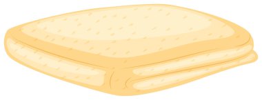 Whote arka plan illüstrasyon üzerinde sarı bir havlu