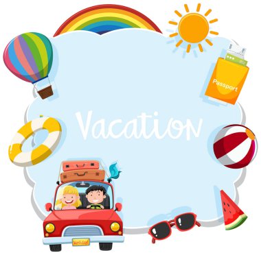 Bir şablon tatil turist illüstrasyon