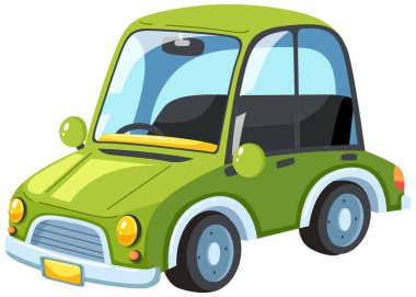 Beyaz arka plan illüstrasyon yeşil Modern otomobili