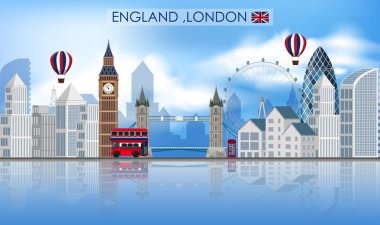 Beyaz arka plan illüstrasyon üzerinde Landmark London