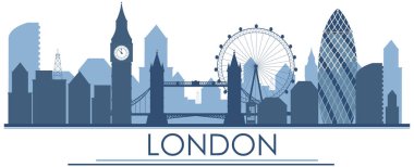 Mavi illüstrasyon Londra İngiltere'de dönüm noktası