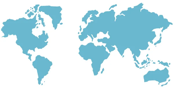 Mapa Azul Del Mundo Sobre Fondo Blanco Ilustración — Vector de stock