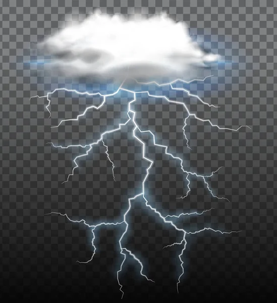 Trasparent 背景图上的雷暴 — 图库矢量图片
