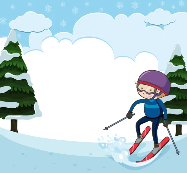 Blank Ski Snow Template Ilustração —  Vetores de Stock