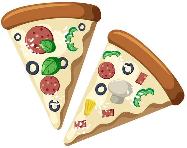 Skivor Pizza Gräddsås Illustration — Stock vektor