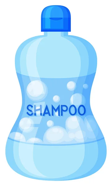 Una Botella Champú Azul Sobre Fondo Blanco Ilustración — Vector de stock