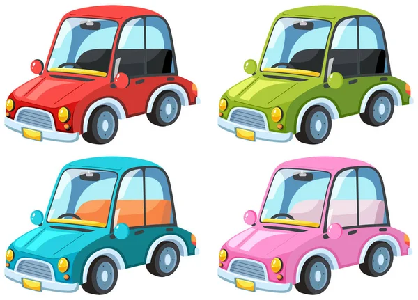 Set Colourful Car Illustration — Stock Vector