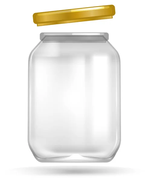 Empty Jar White Background Illustration — Stock Vector