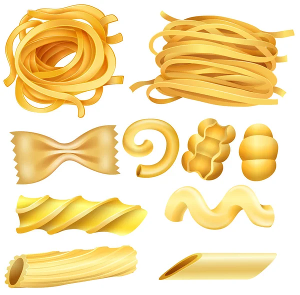 Art Italienischer Pasta Auf Weißem Hintergrund — Stockvektor