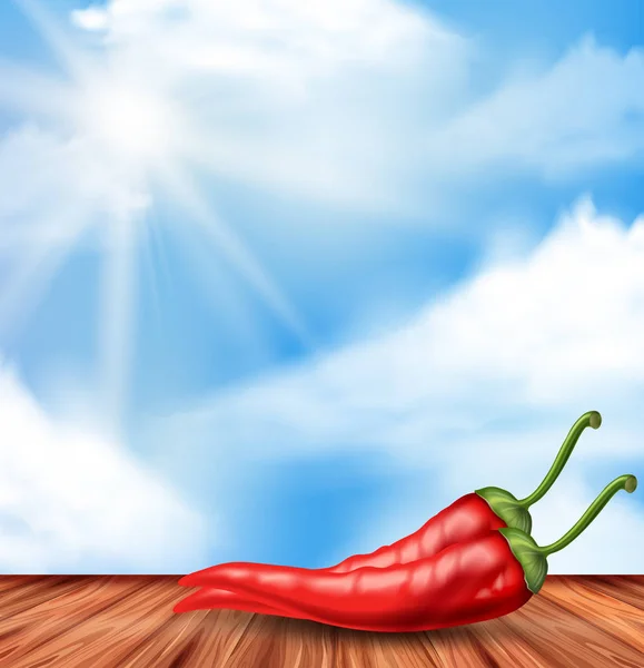 Red Hot Chilli Natuur Achtergrond Afbeelding — Stockvector