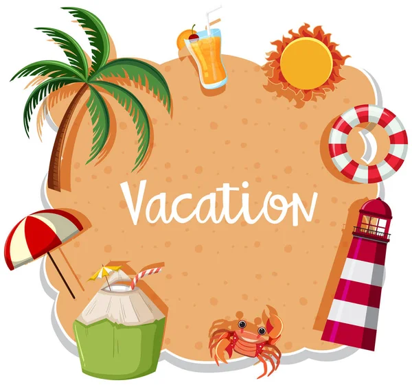 Vacation Banner Sand Background Illustration — Stock Vector
