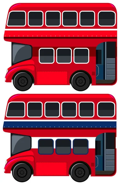 Double Decker Bus White Background Illustration — Stock Vector