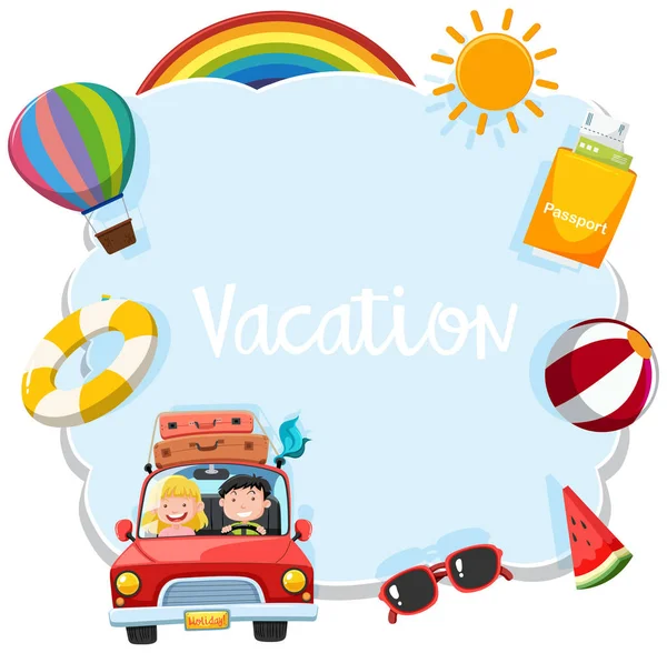 Template Vacation Tourist Illustration — Stock Vector