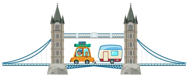 London Bridge Vit Bakgrund Illustration — Stock vektor