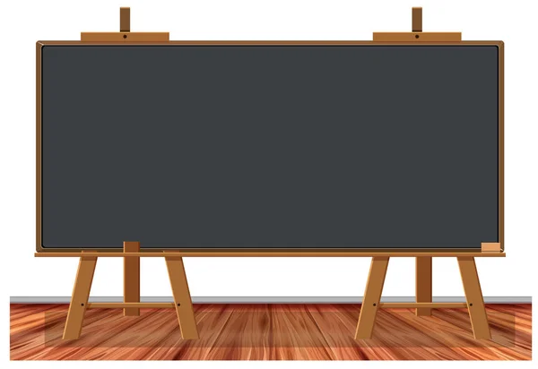 Wooden Blackboard White Background Illustration — Stock Vector
