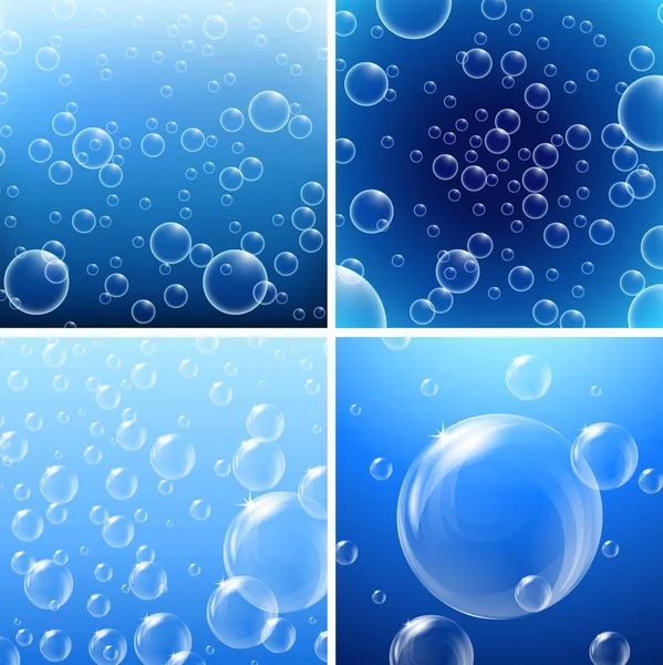 Conjunto Ilustración Fondo Burbuja Agua — Vector de stock