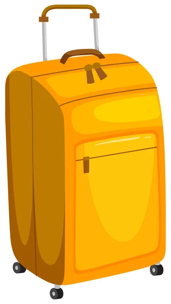 Yellow Luggage White Background Illustration — Stock Vector