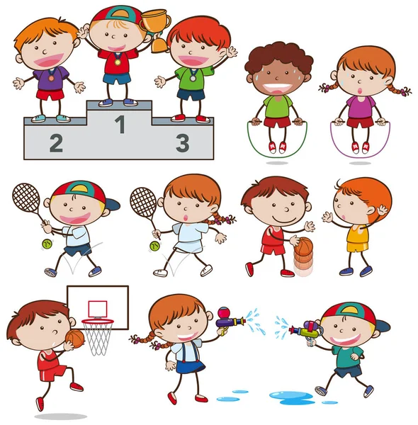 Eine Reihe Von Sportaktivitäten Illustrieren — Stockvektor