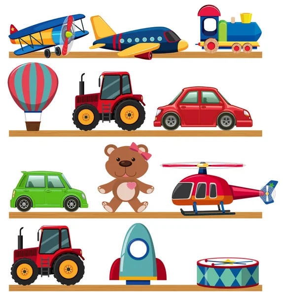 Young Children Toy Shelf Illustration Royalty Free Stock Vectors