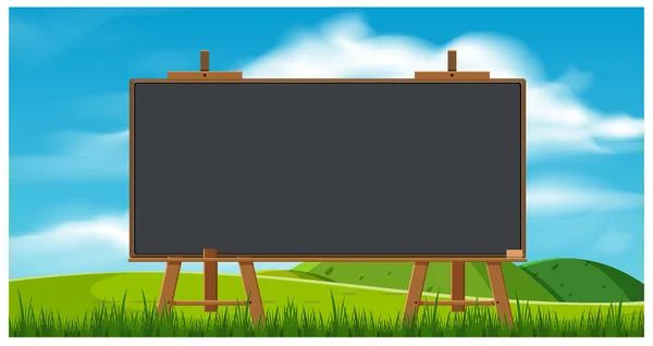 Blackboard Banner Nature Scene Illustration — Stock Vector