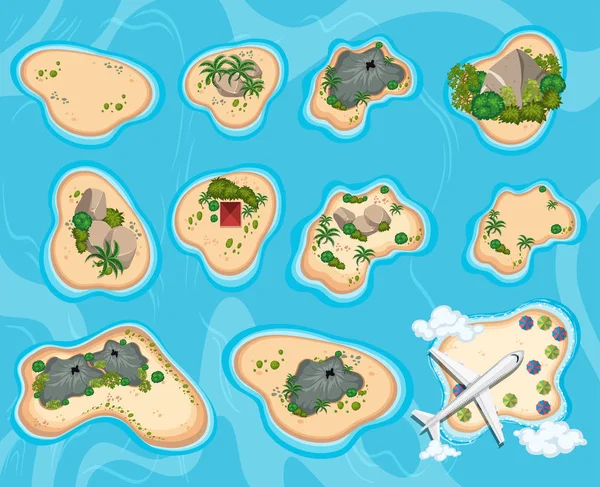 Bird Eye View Island Illustration Vector Graphics
