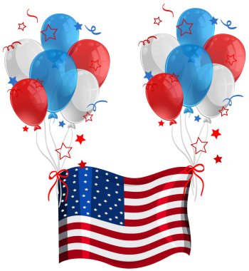 Balonlar çizim ile Amerikan bayrağı