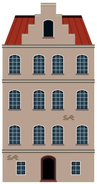 Beyaz arka plan illüstrasyon bir Hollanda tarzı bina