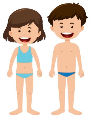 Dizi boş erkek ve kız illüstrasyon