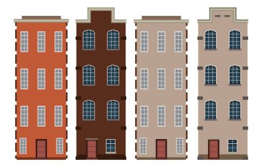 Bir Hollandalı bina illüstrasyon